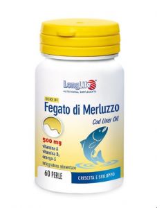 Longlife Olio Di Fegato Di Merluzzo 500mg Integratore Alimentare 60 Perle