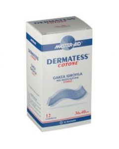 GARZA IDROFILA DERMATESS COT 36X40 12 PEZZI
