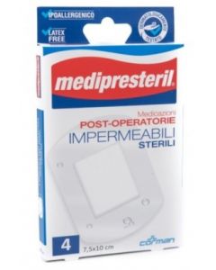 Medicazione Medipresteril Post Operatoria Impermeabile Sterile 7,5x10cm 4 Pezzi