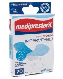 Cerotto Medipresteril Impermeabile Misura Grande 7x3cm 20 Pezzi
