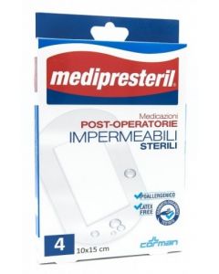 Medicazione Medipresteril Post Operatoria Impermeabile Sterile 10x15cm 4 Pezzi