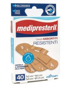 Cerotto Medipresteril Resistenti Confezione Assortita 4 Formati 40 Pezzi