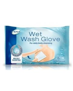 Tena Wet Wash Glove Guanti Per La Pulizia Quotidiana Del Corpo 8 Pezzi