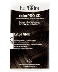 EUPHIDRA COLORPRO XD 400 CASTANO GEL COLORANTE CAPELLI IN FLACONE + ATTIVANTE + BALSAMO + GUANTI