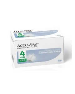  Accu-Fine Aghi Penna Per Insulina 4mm 32G 100 Pezzi