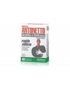 Digestivo Antonetto Anti Reflusso Aroma Menta 40 Compresse