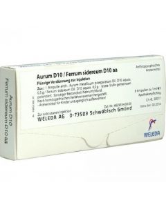 Weleda Aurum D10 Ferrum Sidereum D10 8 Fiale Da 1 Ml L'una