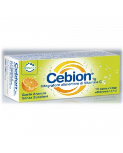 Bracco Cebion 1g Integratore Alimentare Di Vitamina C Arancia Senza Zucchero 10 Compresse Effervescenti