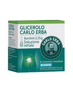 Carlo Erba Glicerolo Bambini 2,25g Soluzione Rettale 6 Contenitori Monodose
