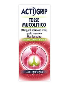 ACTIGRIP TOSSE MUCOLITICO &LDQUO;20 MG/ML SOLUZIONE ORALE, GUSTO MENTOLO&RDQUO;