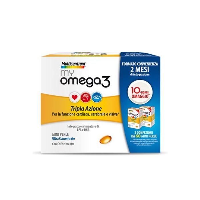 Multicentrum My Omega3 Tripla Azione Integratore Alimentare 120 Perle Più Medical