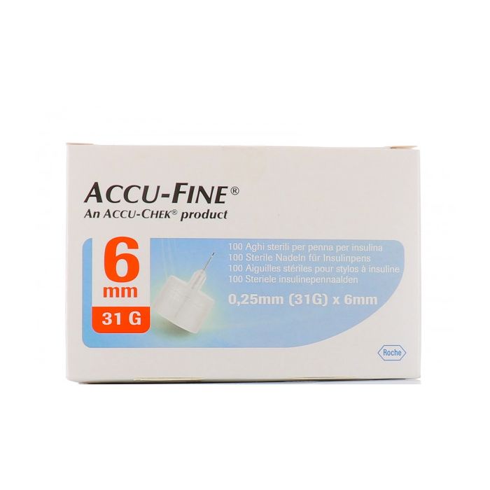 Accu-Fine Ago Per Penna da Insulina 31g X 6Mm 100 Pezzi