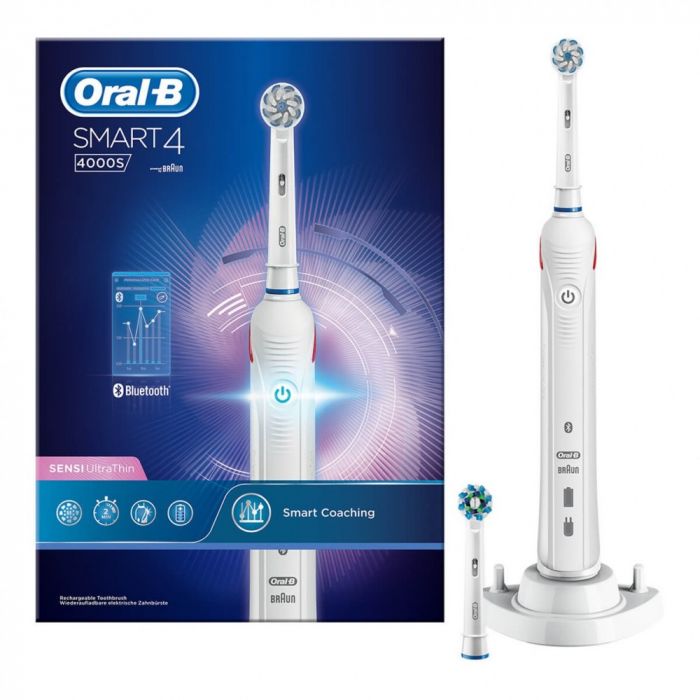 Oral-B Smart 4 4400S Spazzolino Elettrico Braun Sensi Ultrathin Bianco